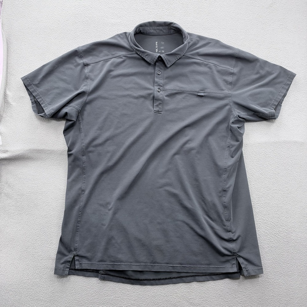 Arc'teryx Polo Shirt Men 2XL Black Solid Cotton Blend Hiking Performance Stretch